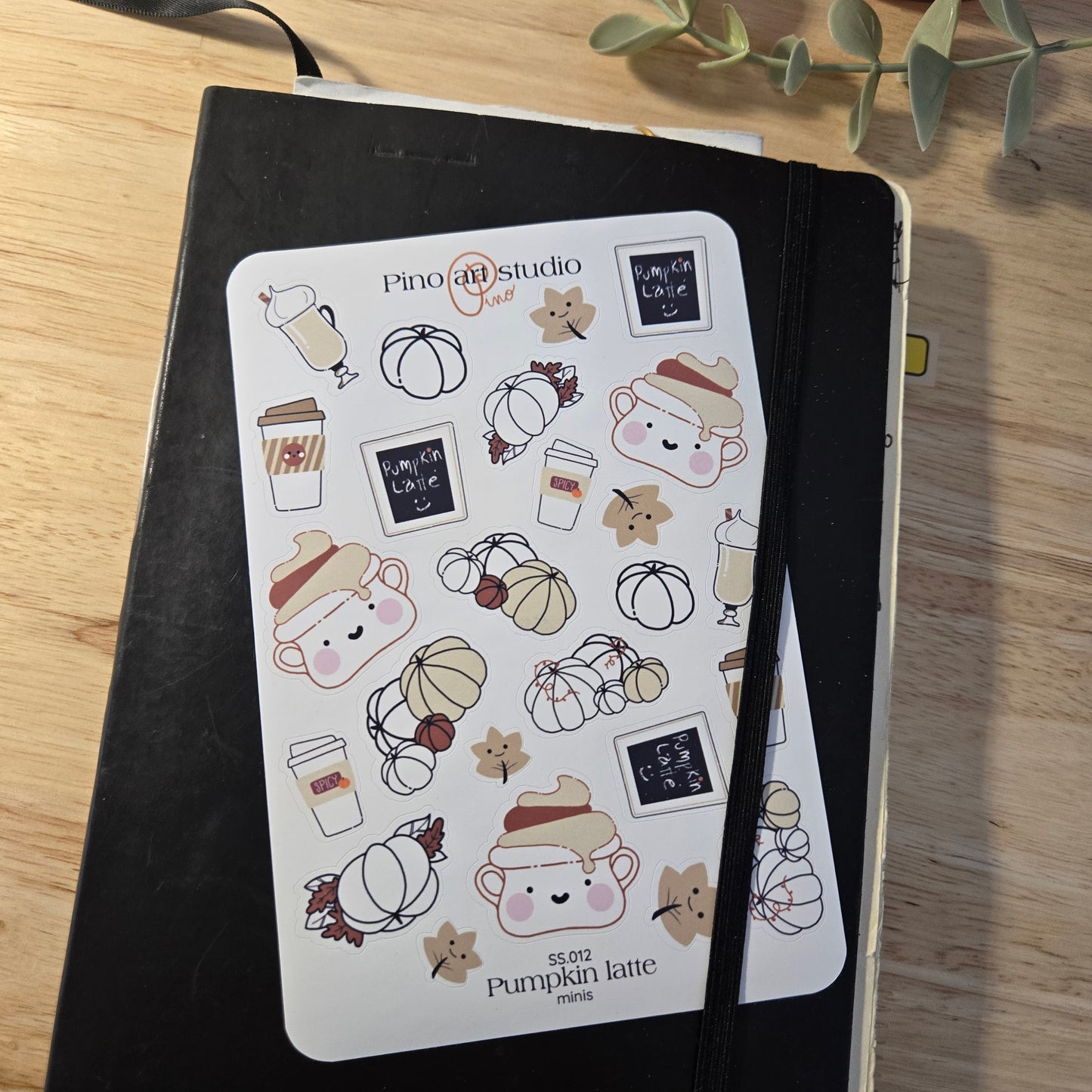 SS.012 | feuille d'autocollants - LATTÉ À LA CITROUILLE minis