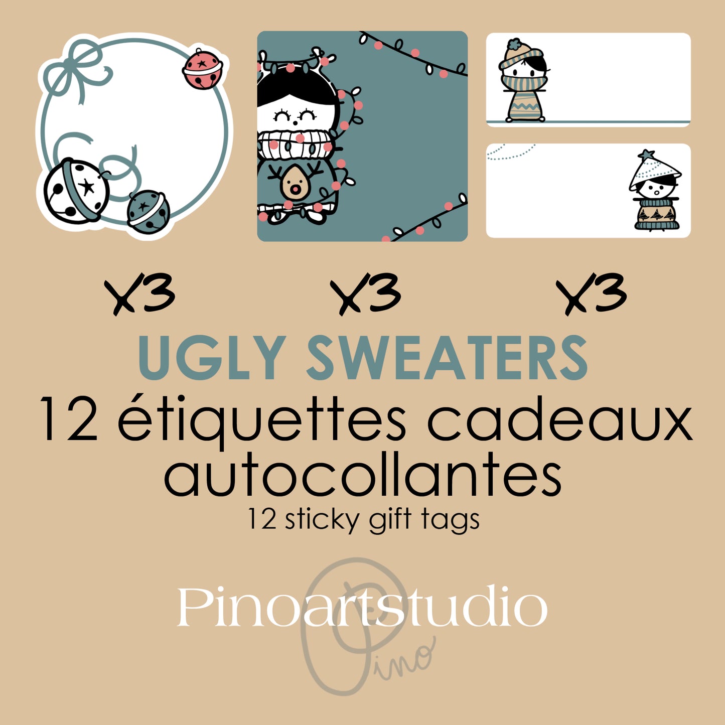 ensemble d'étiquettes autocollantes - CHANDAILS MOCHES