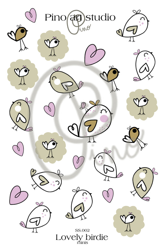sheet of small stickers - PRETTY SPARROW