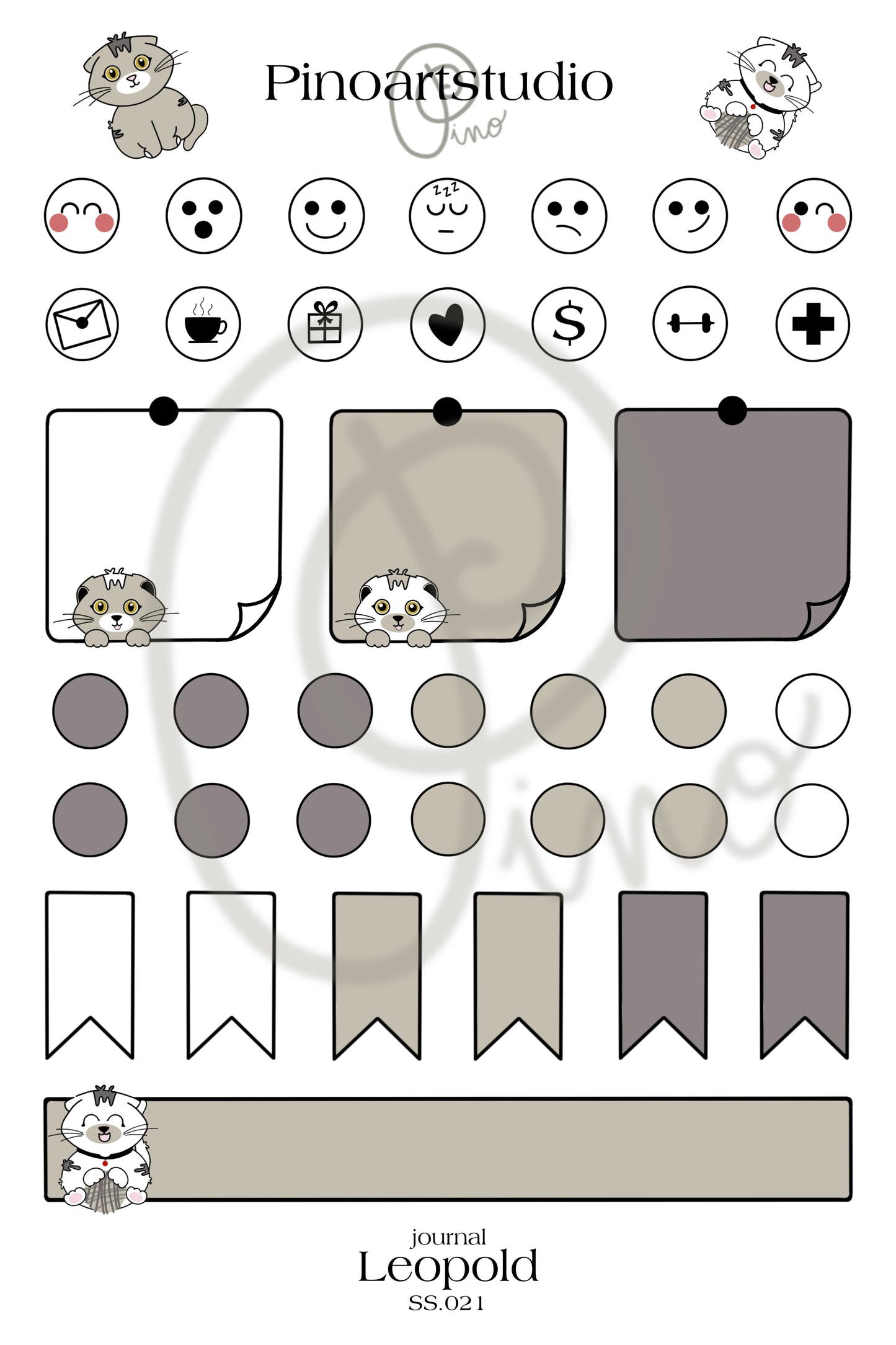 feuille d'autocollants journal - LEOPOLD