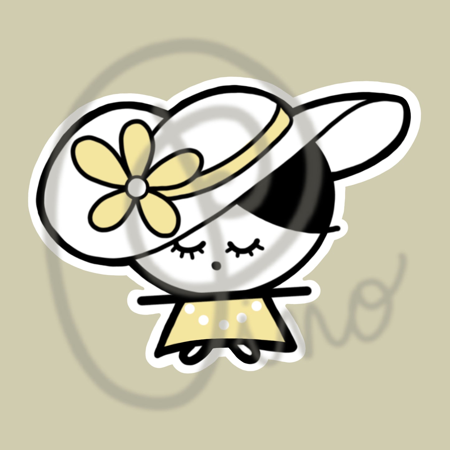 3in sticker - DAISY HAT