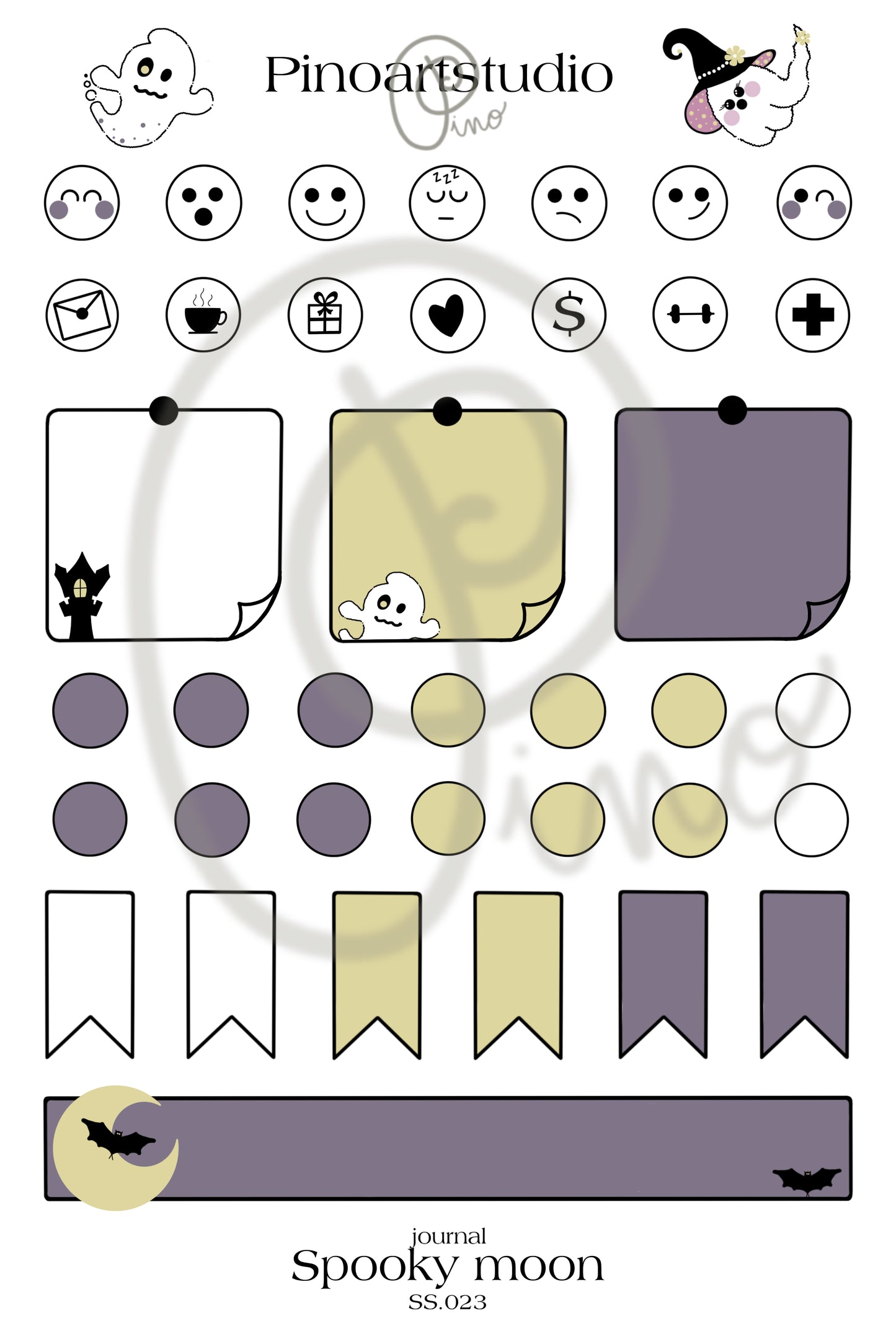 feuille d'autocollants journal - PLEINE LUNE