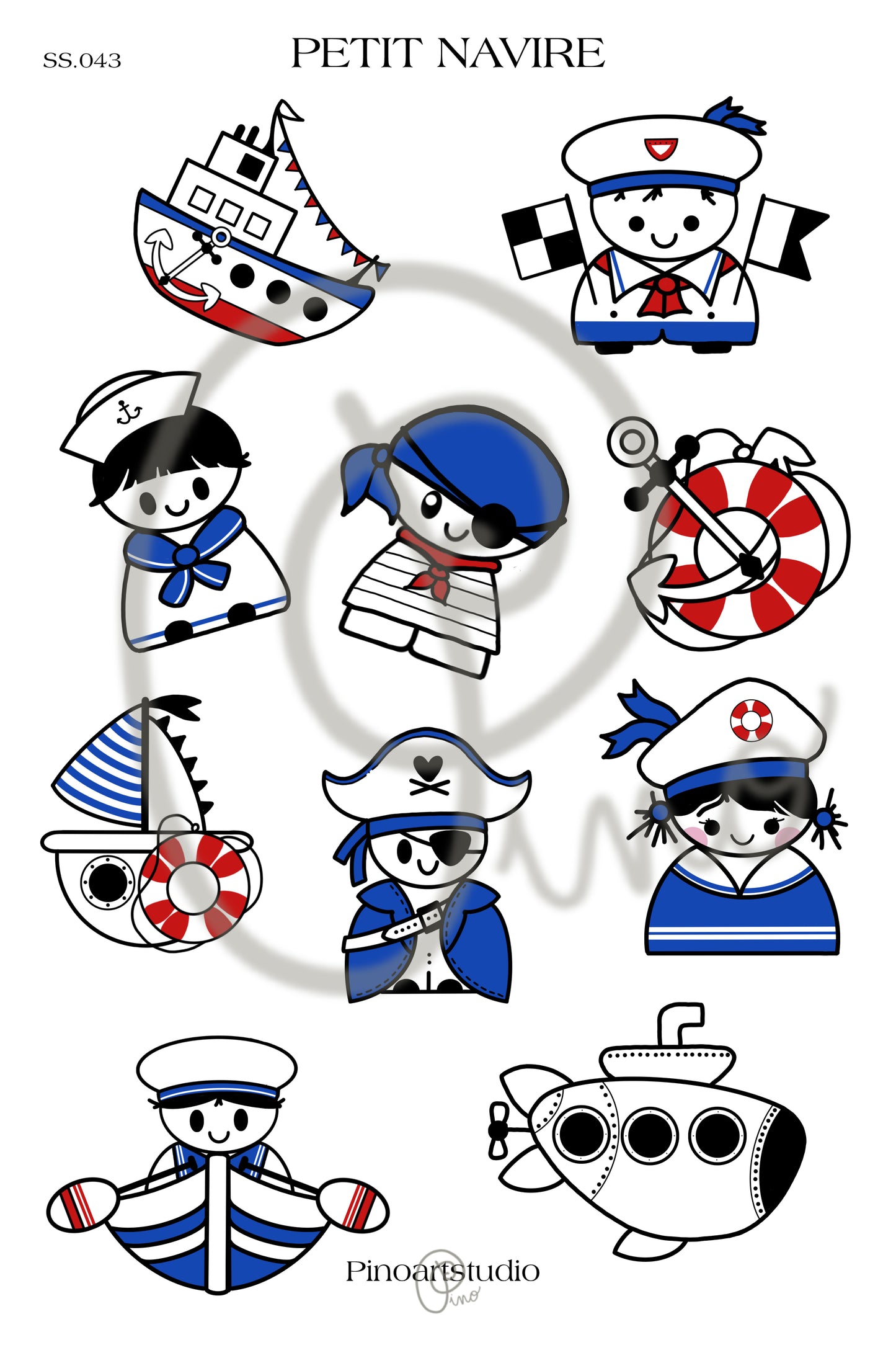 feuille d'autocollants - PETIT NAVIRE