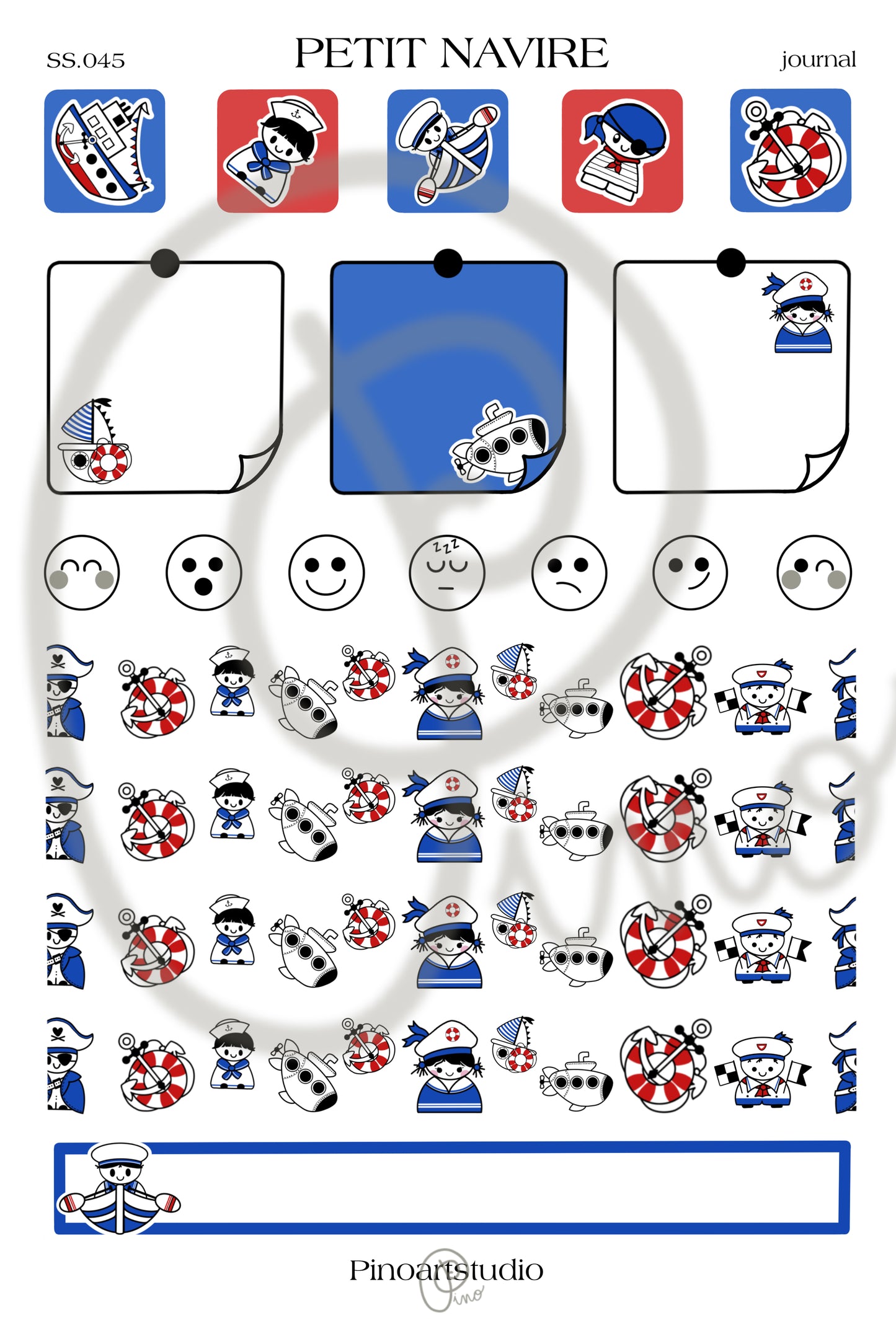 feuille d'autocollants journal - PETIT NAVIRE