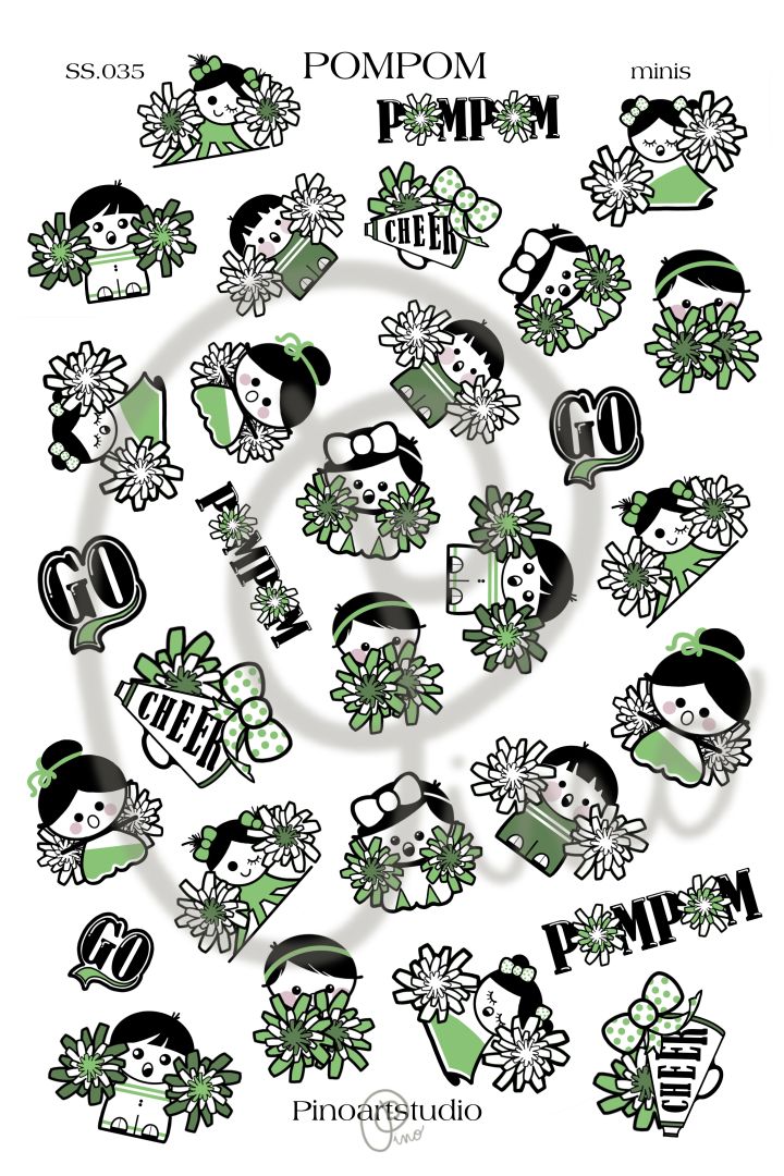 feuille de petits autocollants - POMPOM