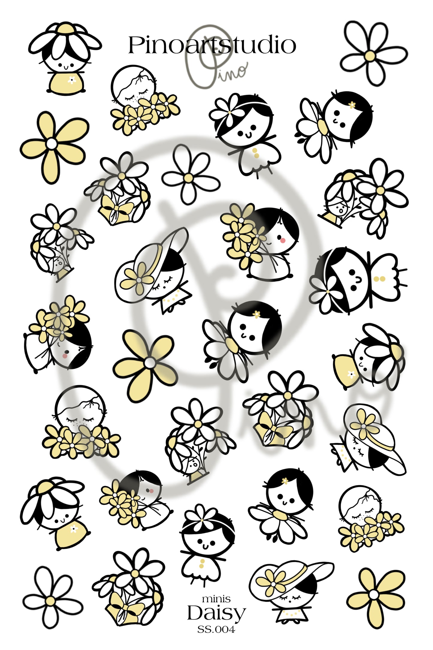 SS.004 | feuille d'autocollants - MARGUERITE minis