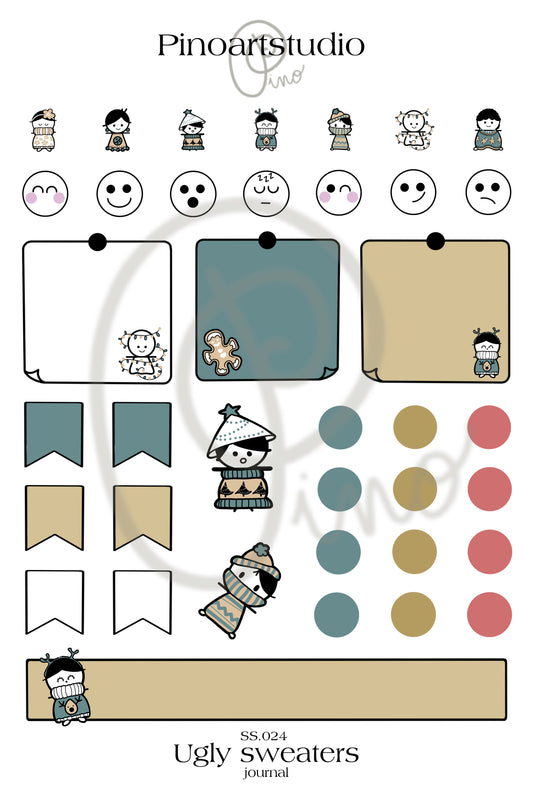 Sticker sheet journal - UGLY SWEATERS
