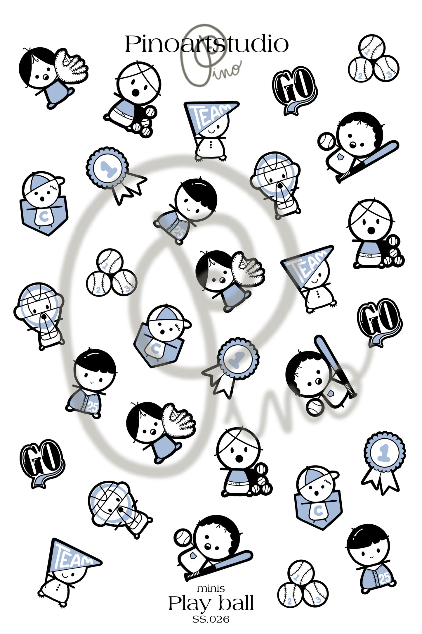 SS.026 | feuille d'autocollants - PETITES LIGUES minis