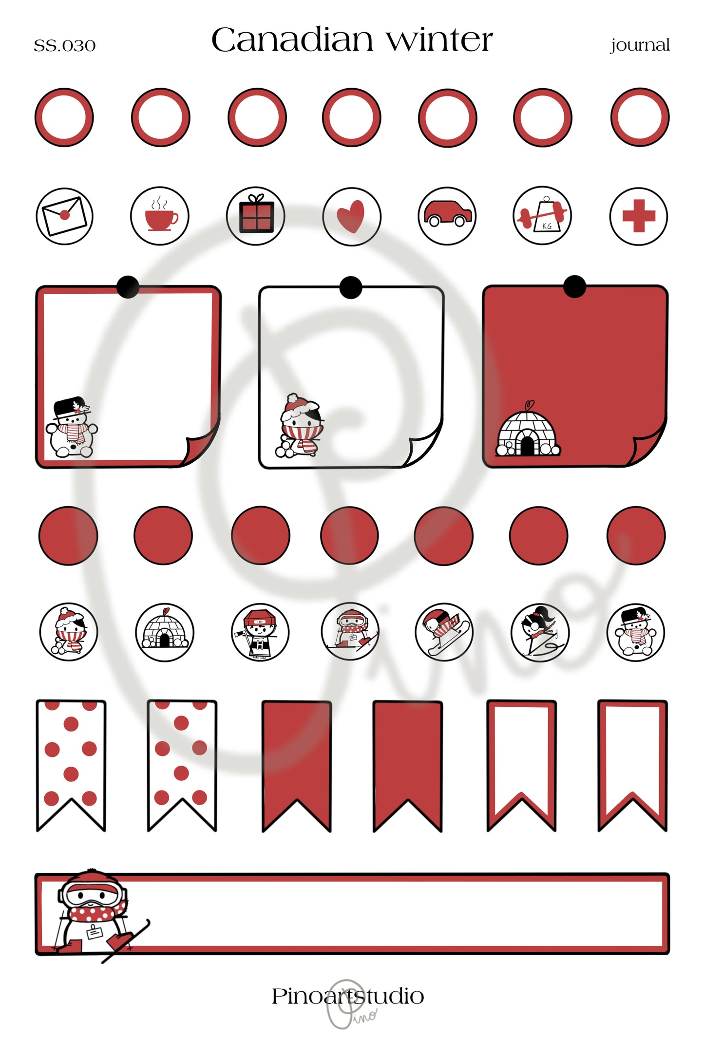 SS.030 | feuille d'autocollants - HIVER CANADIEN journal