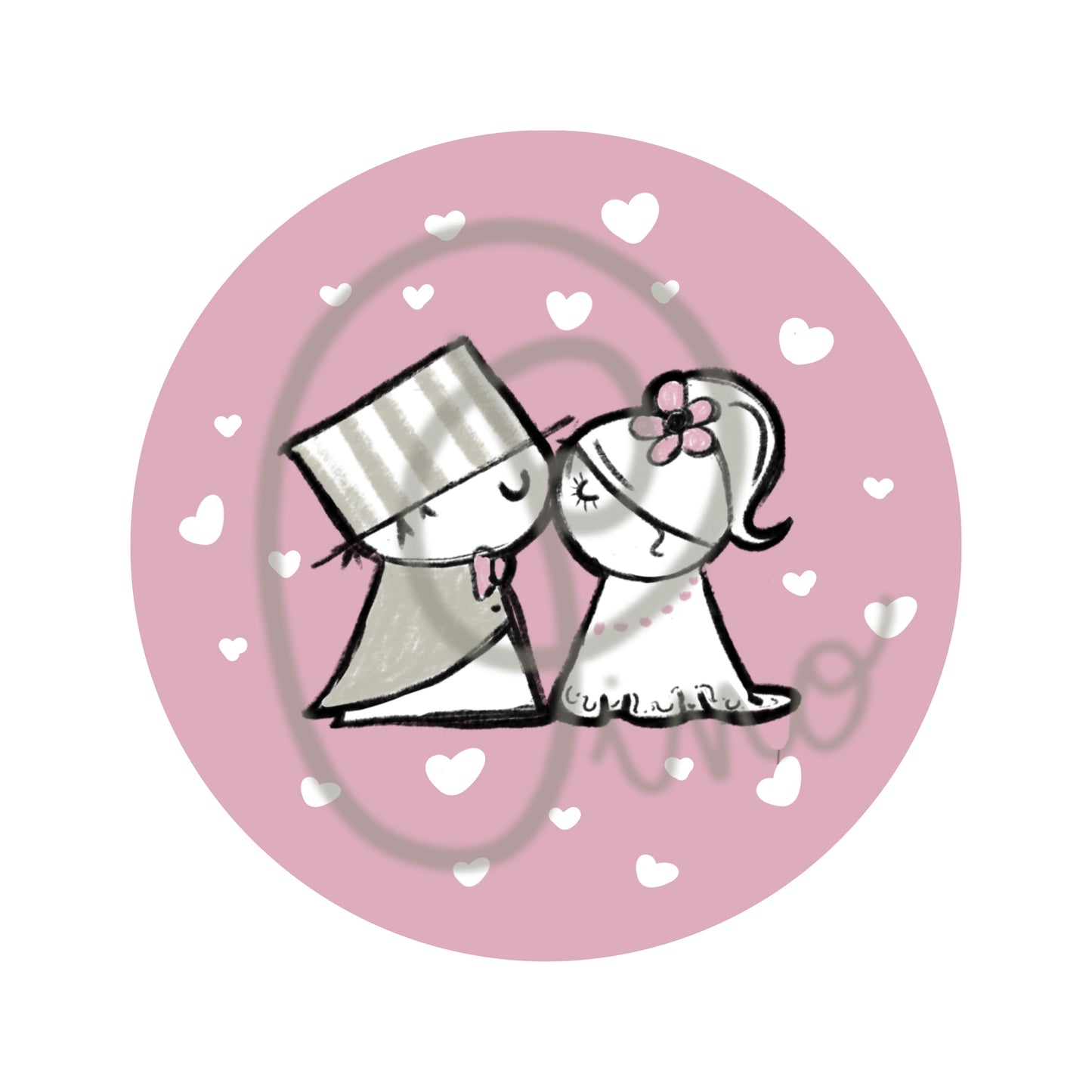 porte-clés en verre - LES MARIÉS