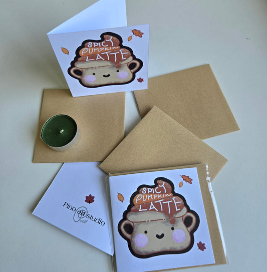 GC.006 | carte de souhaits - LATTÉ À LA CITROUILLE