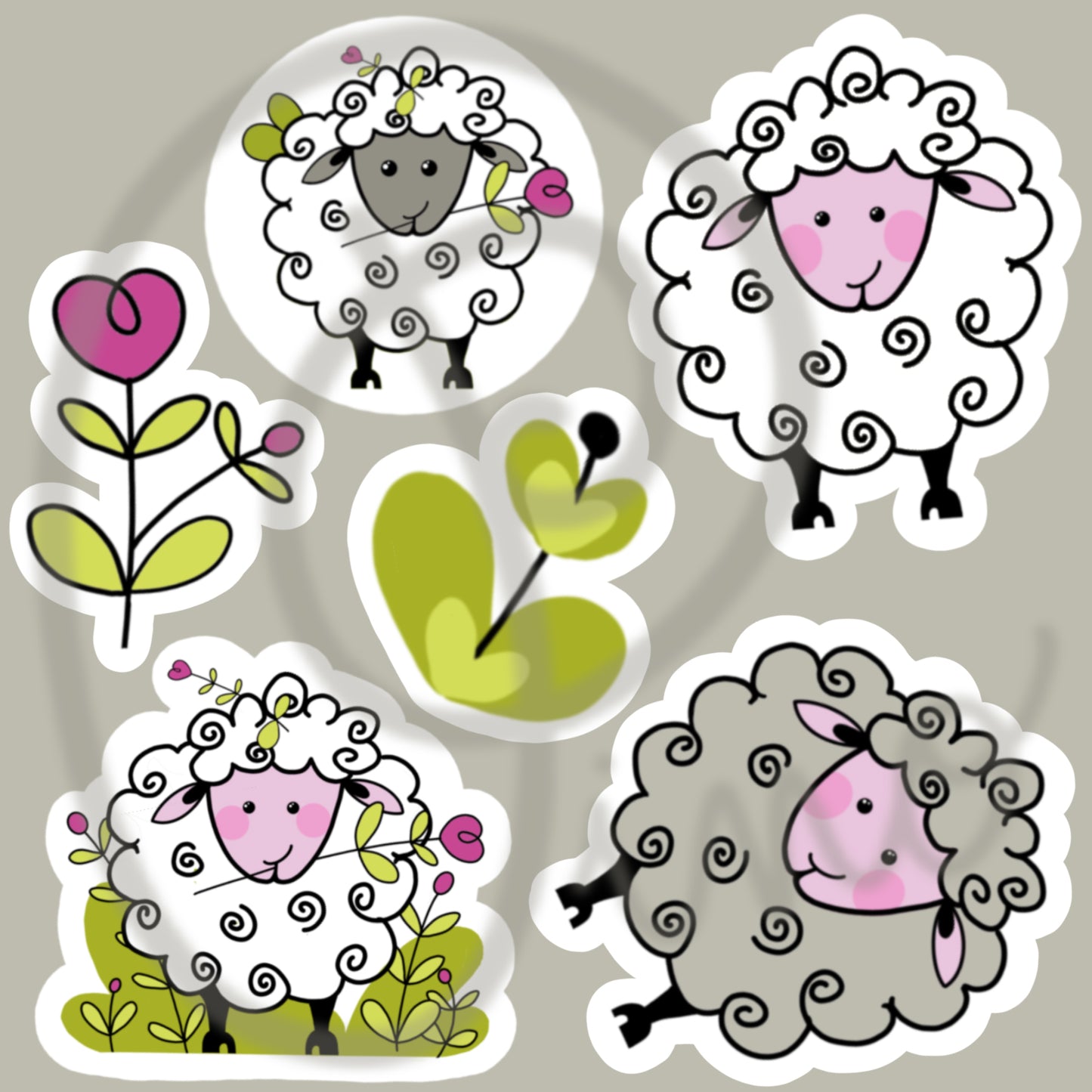 2in sticker set - CURLY