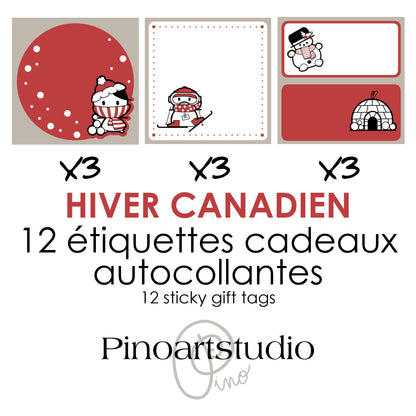 ensemble d'étiquettes autocollantes - HIVER CANADIEN