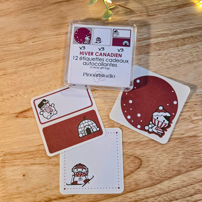 ensemble d'étiquettes autocollantes - HIVER CANADIEN