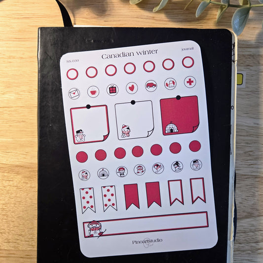 feuille d'autocollants journal - HIVER CANADIEN