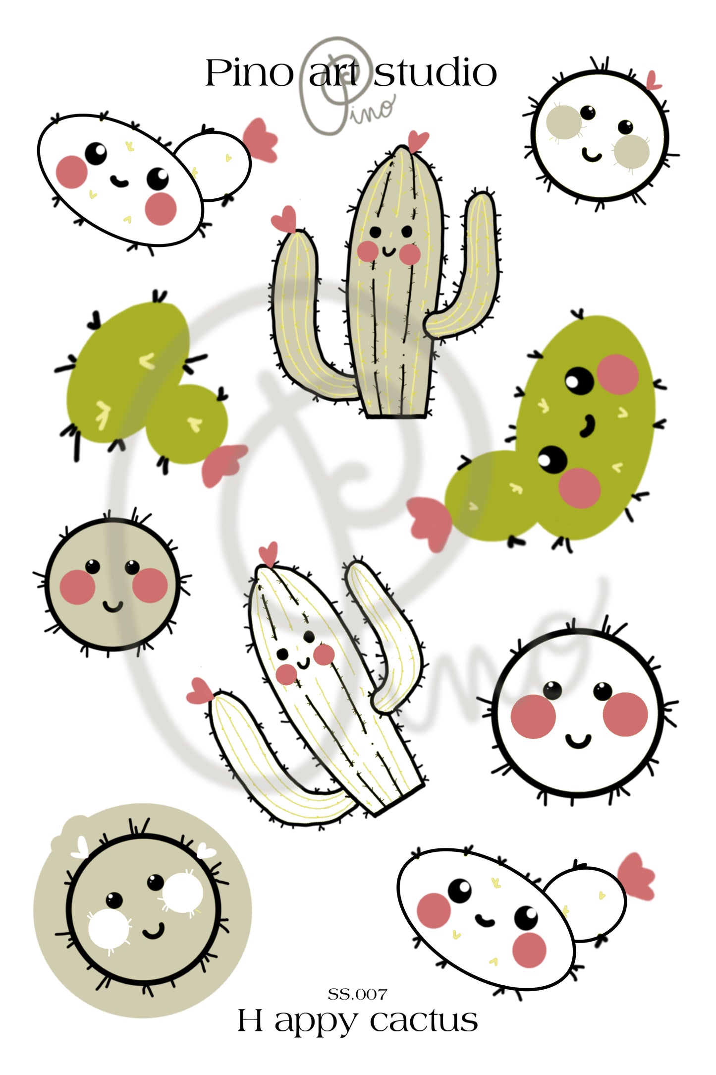 sticker sheet - HAPPY CACTUS
