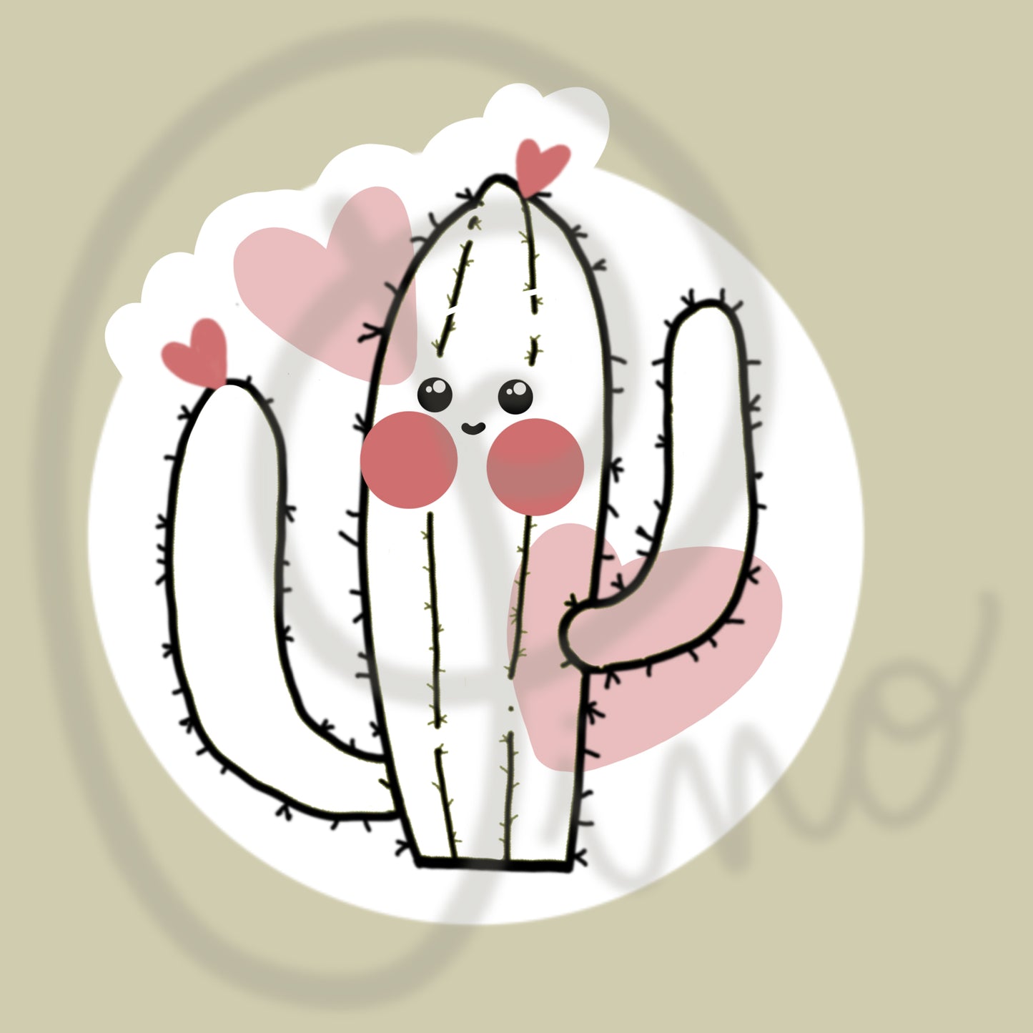 3in sticker - HELLO CACTUS