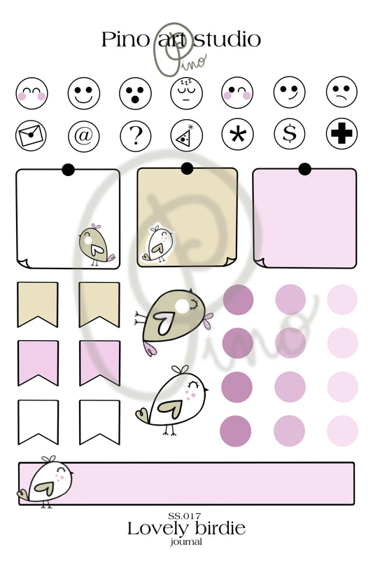 sticker sheet journal - PRETTY SPARROW