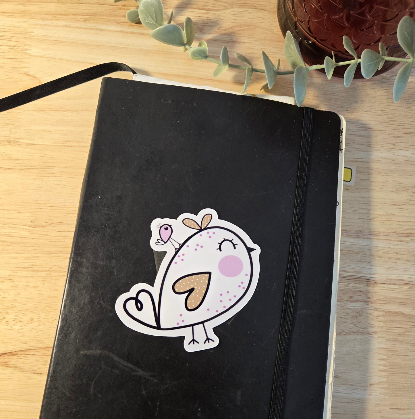 3in sticker - WHITE SPARROW