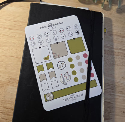 journal sticker sheet - HAPPY CACTUS