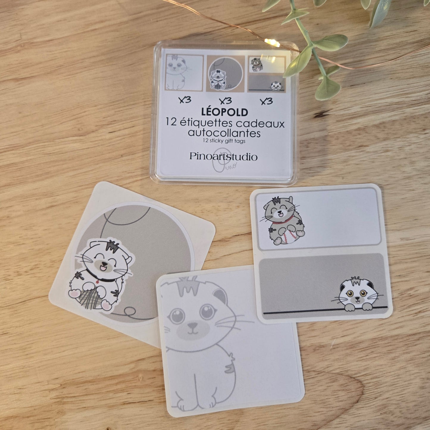 ensemble d'étiquettes autocollantes - LÉOPOLD