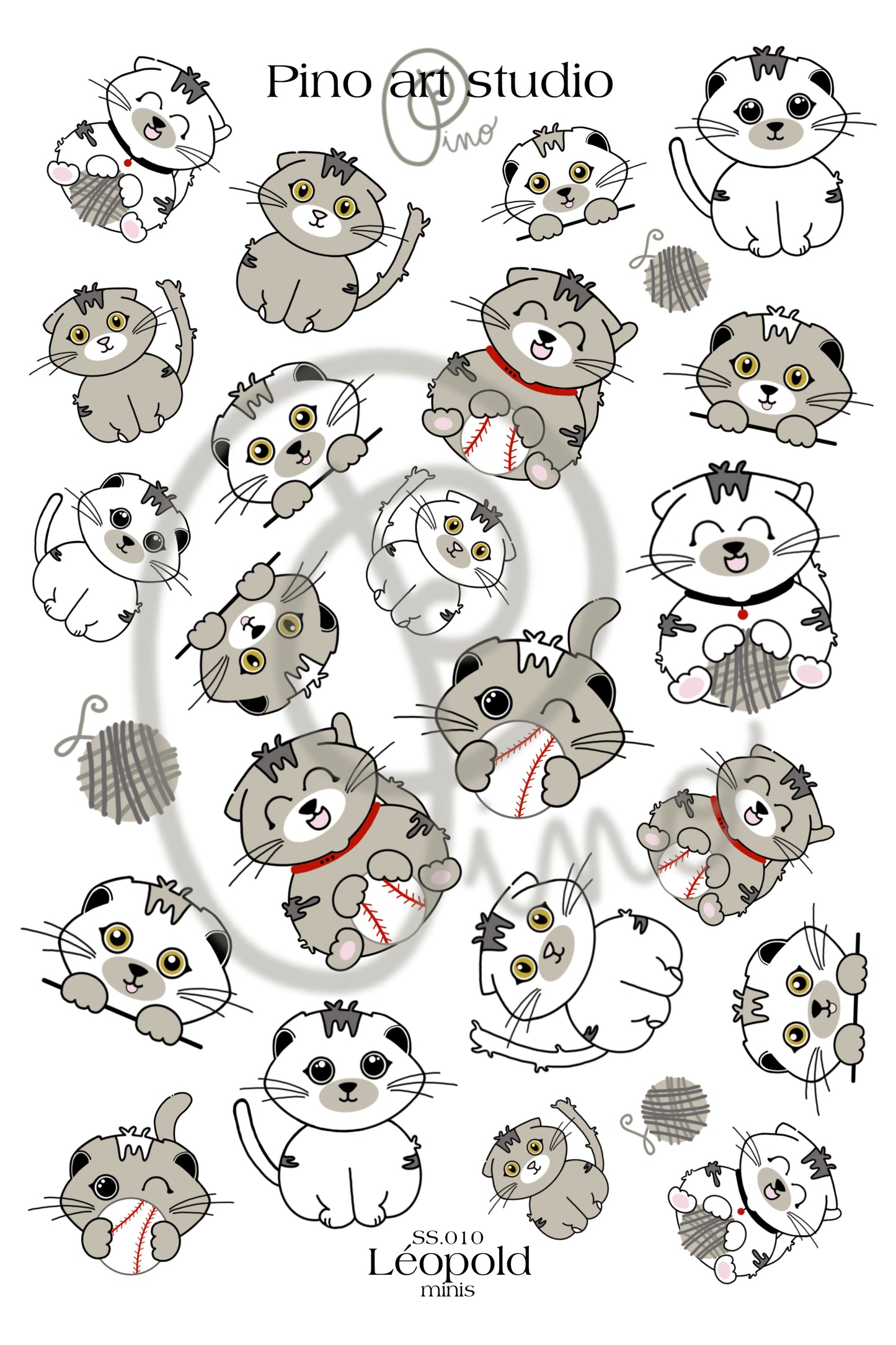 feuille de petits autocollants - LEOPOLD