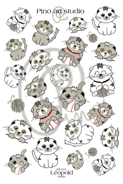 feuille de petits autocollants - LEOPOLD