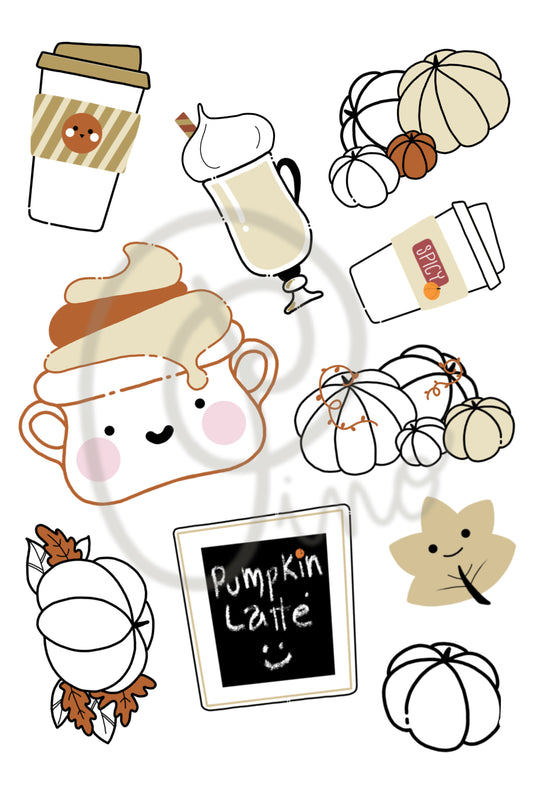 sticker sheet - PUMPKIN LATTE