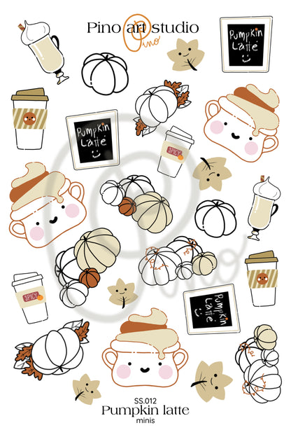 feuille de petits autocollants - LATTÉ À LA CITROUILLE