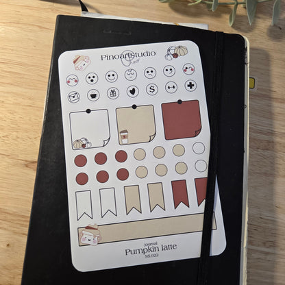 feuille d'autocollants journal - LATTÉ À LA CITROUILLE