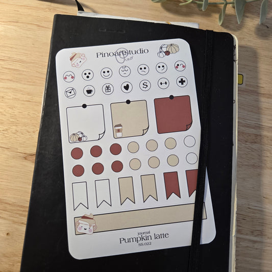 feuille d'autocollants journal - LATTÉ À LA CITROUILLE