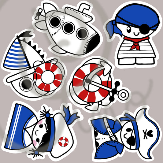 ensemble d'autocollants 2po - PETIT NAVIRE