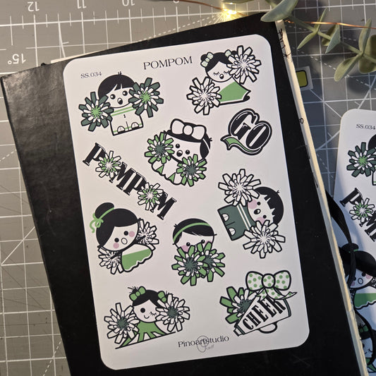 feuille d'autocollants - POMPOM