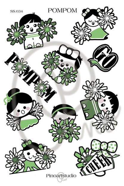 feuille d'autocollants - POMPOM