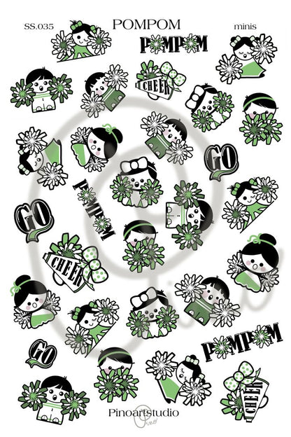 feuille de petits autocollants - POMPOM