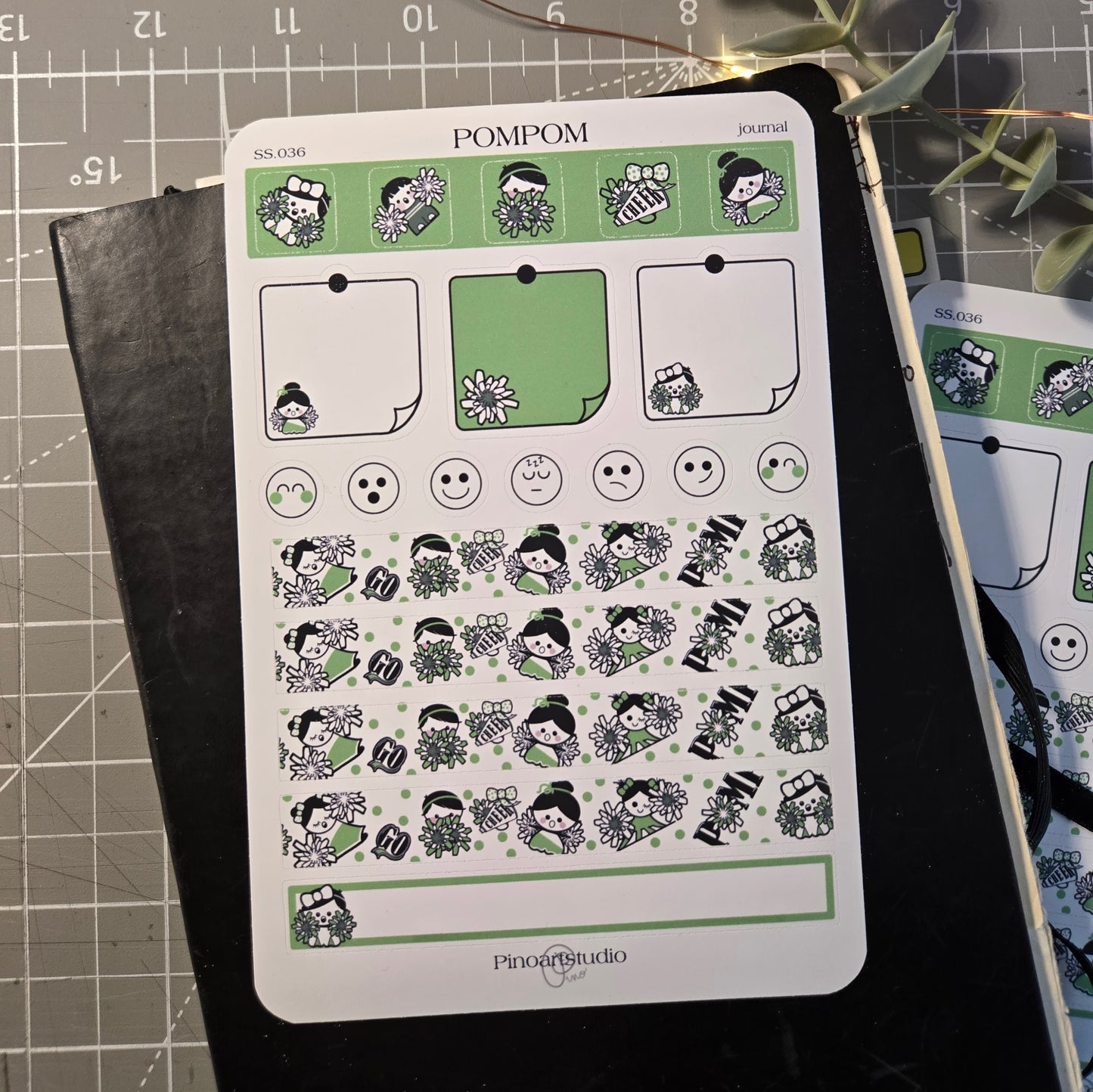 feuille d'autocollants journal - POMPOM