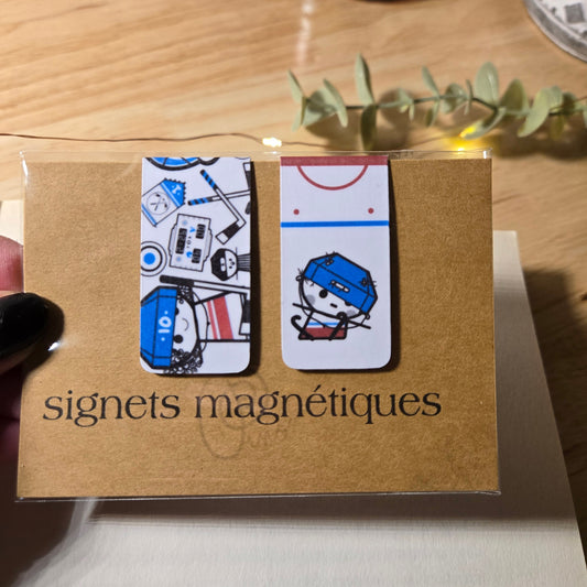 Pair of small magnetic bookmarks - HOCKEY NIGHT