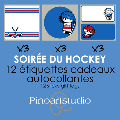 ensemble d'étiquettes autocollantes - HOCKEY