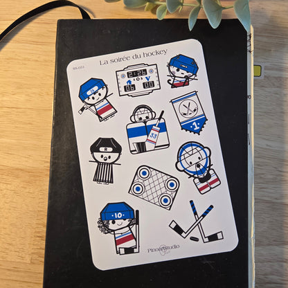 feuille d'autocollants - LA SOIRÉE DU HOCKEY