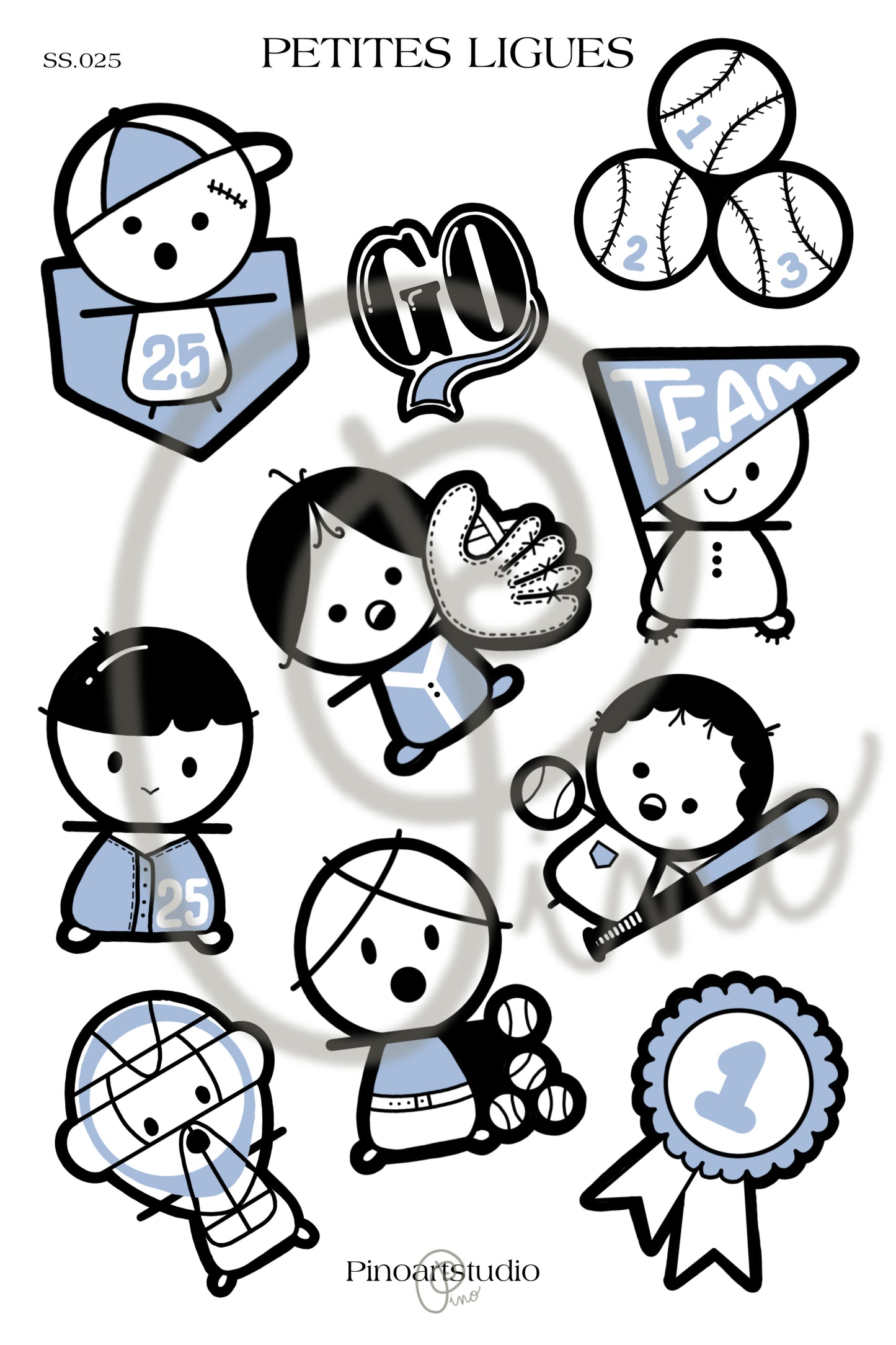 SS.025 | feuille d'autocollants - PETITES LIGUES