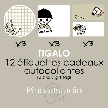 ensemble d'étiquettes autocollantes - TIGALO