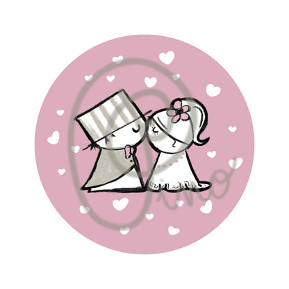 porte-clés en verre - LES MARIÉS