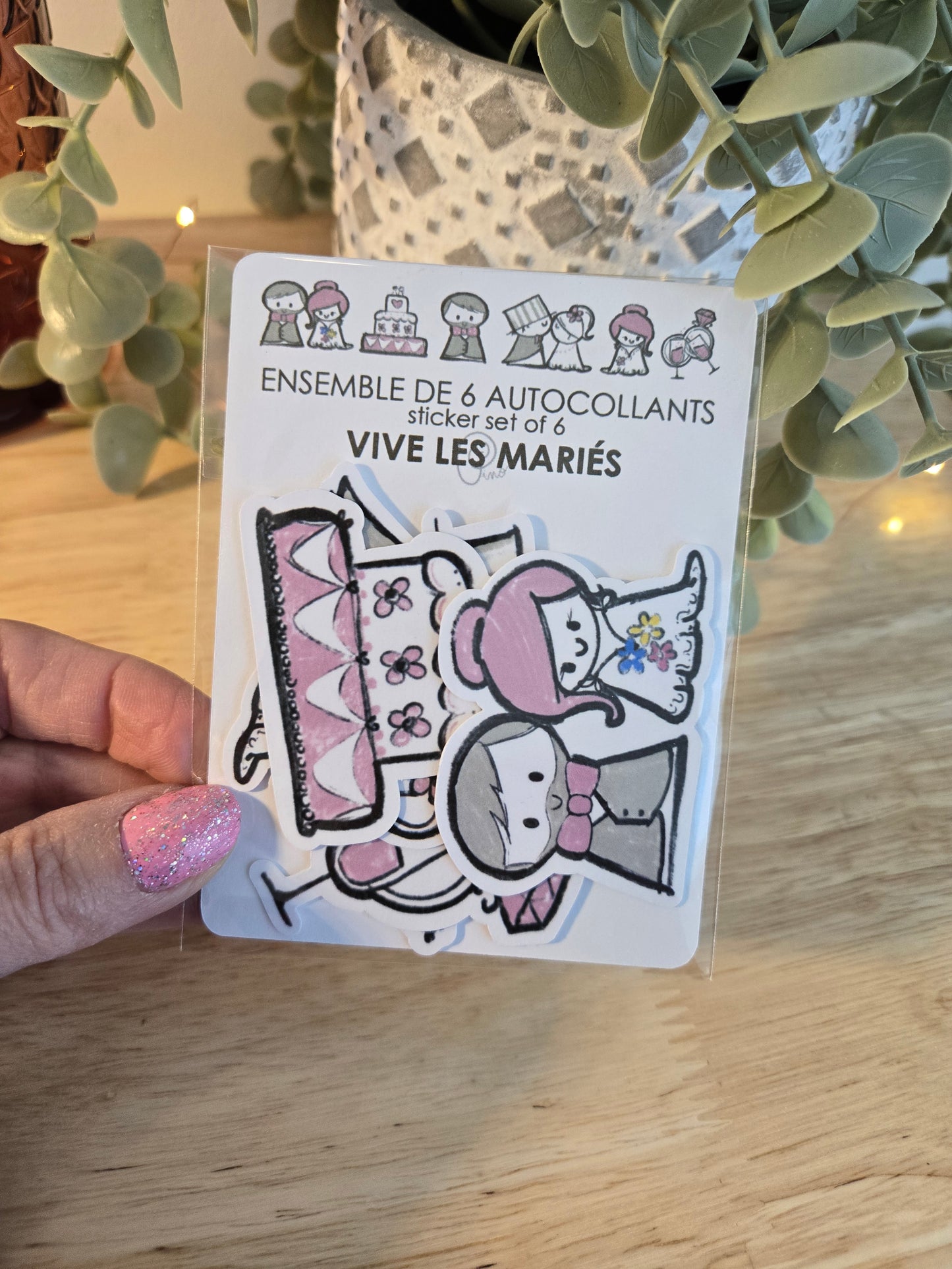 Ensemble d'autocollants 2po - VIVE LES MARIÉS
