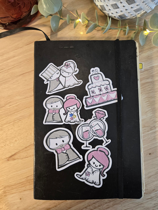 ensemble d'autocollants 2po - VIVE LES MARIÉS