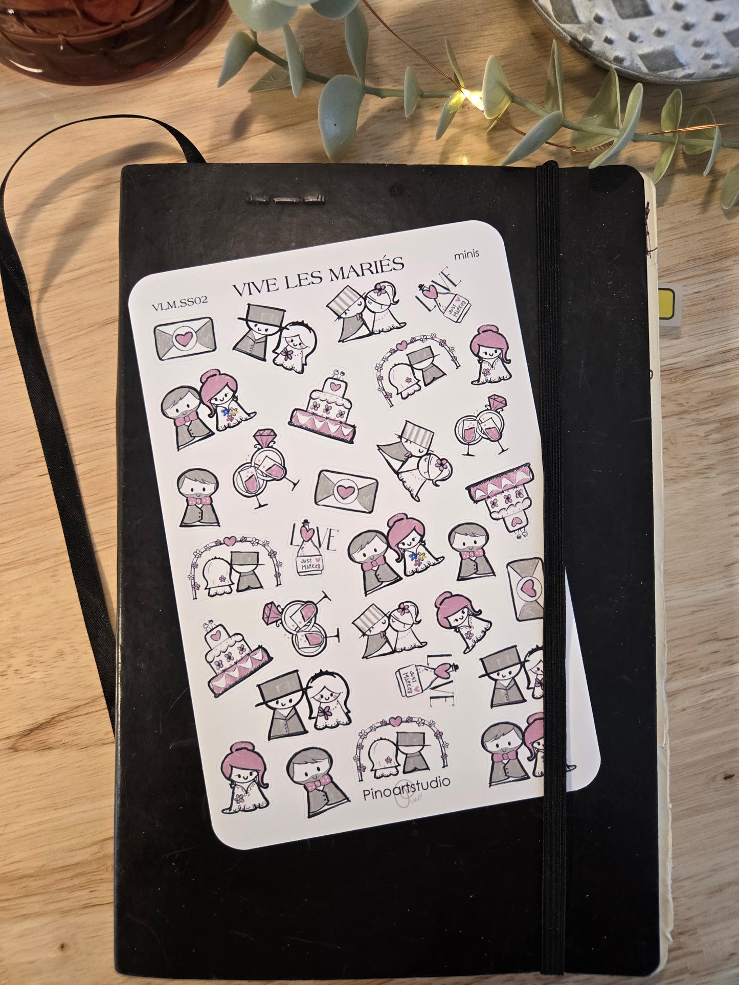 feuille d'autocollants - VIVE LES MARIÉS minis